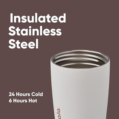 Owala SmoothSip Slider Insulated Stainless Steel Coffee's Tumbler, Reusable Iced Coffee Cup, Hot Coffee Travel Mug, BPA Free 20 oz, Vanilla Bean (Pack of 8)