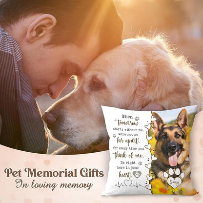 Personalized Pet Photo Memorial Throw Pillow (Insert Included), Sympathy Gift for Pet Loss, Dog Loss Gift, Photo Pillow Case Cover