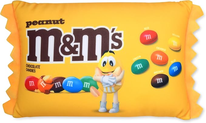 iscream M&M's Peanut Package Photoreal Print 12" x 7" Microbead Mini Accent Pillow