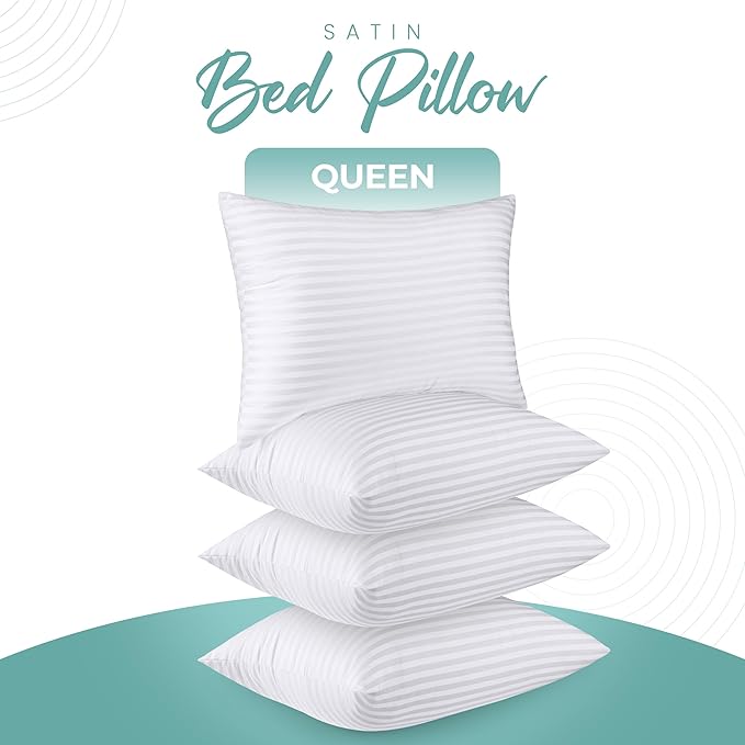 Utopia Bedding Bed Pillows Queen Size Set of 4 (White), Premium Soft Hotel Pillows, Original Down Alternative Filling, Pillow for Sleeping, Cooling Pillow for Back, Stomach and Side Sleeper