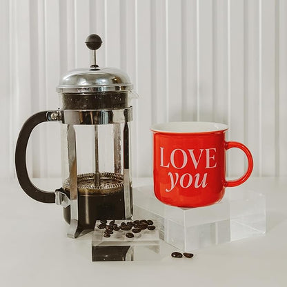 Sweet Water Decor Love You Camping Mugs - 11Oz Coffee Mugs for Couples, Dishwasher & Microwave Safe - Ceramic Travel Mug Romantic Valentines Gifts for Him and Her, Anniversary & Wedding Present