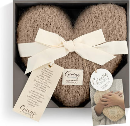 DEMDACO Camel Brown Giving Heart 11 x 10 Plush Polyester Decorative Throw Pillow
