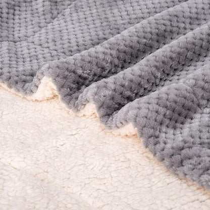 DW-Flint Gray Plush Fleece Receiving Blanket for Dog, Cat, Couch, Sofa, Travel and Outdoor, Camping (24" x 32")