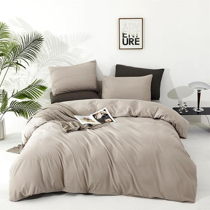 Cottonight Beige Khaki Comforter Set Twin Light Khaki Bedding Comforter Set Light Champagne Solid Blanket Quilts Modern Soft Breathable Light Cream Taupe 3 Piece Bedding Set for Twin Bed