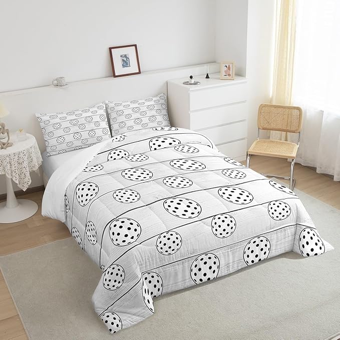 Manfei Golf Ball Comforter Set King Size, Sports Gaming Theme Bedding Set for Kids Boys Girls Room Decor, Grey Wooden Plsnk Down Comforter, Lightweight Duvet Insert,2 Pillowcases