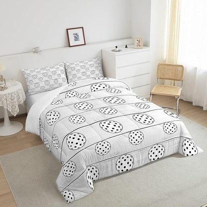 Manfei Golf Ball Comforter Set King Size, Sports Gaming Theme Bedding Set for Kids Boys Girls Room Decor, Grey Wooden Plsnk Down Comforter, Lightweight Duvet Insert,2 Pillowcases