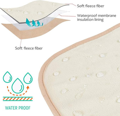 Catalonia Waterproof Fleece Blanket for Couch, Reversible Baby Pet Doggy Pee Proof, Bed Sofa Cover Furniture Boat Mattress Protector, Large (Camel+Taupe, 60x80 inch)