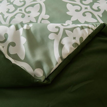 EVENHUG Queen Comforter Set 7 Pieces Lightweight Soft Queen Size Comforters for All Season Floral Bedding Sets Bed in a Bag with Flat Sheet and Fitted Sheet Pillowcases (90"x90")