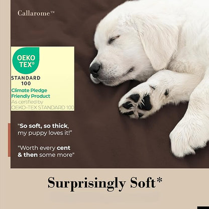 Waterproof Blanket for Bed or Couch – Soft and Leakproof Waterproof Throw Blanket, Water Proof & Stain Resistant Easy to Clean Throw Blanket Cover for Adults or Pets, Reversible Brown 80”x90”