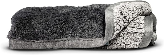 Pet Parents Pawtect Premium Waterproof Cat & Dog Blanket with WickQuick & Sherpup Technology, Puppy & Cat Blanket, Slate 50x60