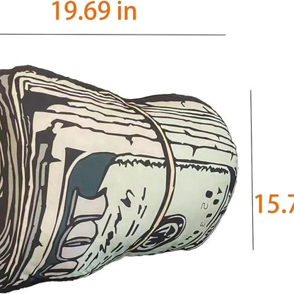 Money Bag Decorative Pillows, Funny Dollar Shaped Soft Plush Pillow,22.83in×18.9in Throw Pillow for Living Room Couch Bed Sofa Outdoor (B)