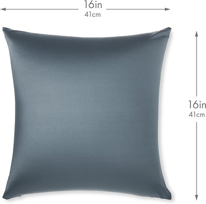 PILLOWY 16"x16" Throw Pillow - Dark Slate Grey: 1Pcs Luxurious Premium Microbead Pillow with 85/15 Nylon/Spandex Fabric. Forever Fluffy, Outstanding Beauty & Support. Silky, Soft & Beyond Comfortable