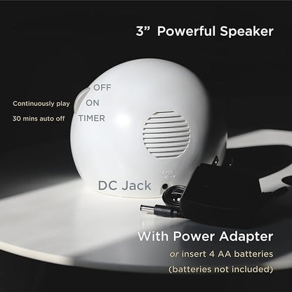 WELLCARE-Naturcare Sound Relaxation: White Noise, 7 Nature Sounds, Sleep Sound Machine, Calm Infants, for Baby, Kids, Adult. Stepless Volume, Timer, Powered by Adapter(Incl.) or Batteries(Not Incl.)