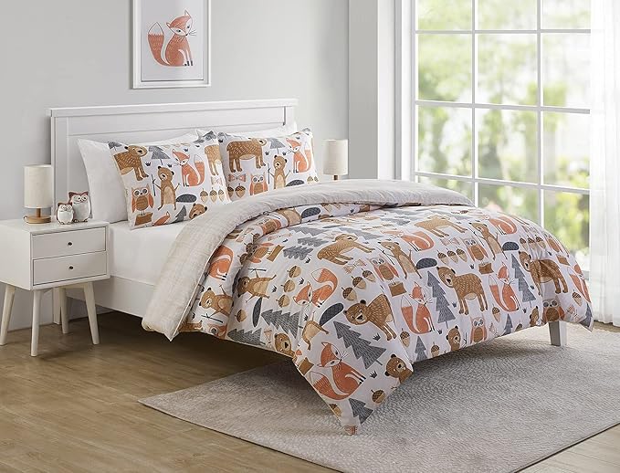 VCNY Home Little Campers Reversible 3 Piece Bedding Comforter Set Full Multi