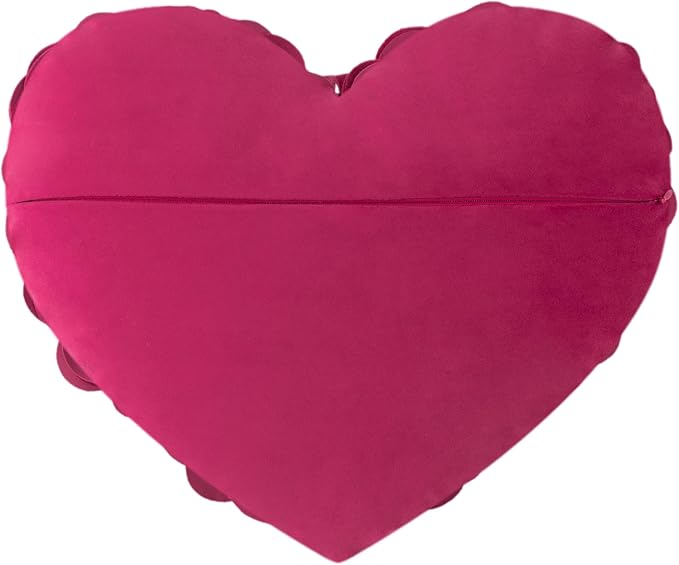 JWH Valentine's Day Throw Pillow Covers Decorative Flower Accent Pillow Cases Heart Shaped Cushion for Couch Living Room Bed Chair 14 x 16 Inches Rose Red