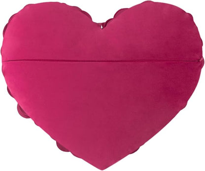 JWH Valentine's Day Throw Pillow Covers Decorative Flower Accent Pillow Cases Heart Shaped Cushion for Couch Living Room Bed Chair 14 x 16 Inches Rose Red