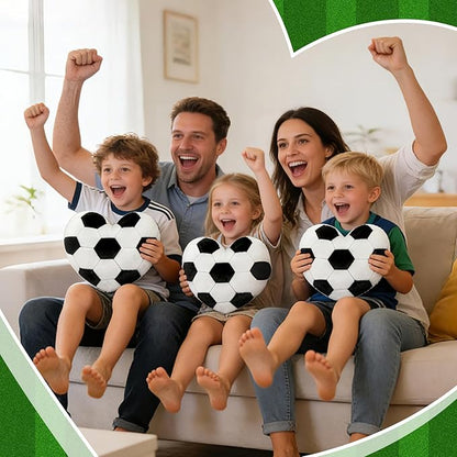 2Pcs Soccer Throw Pillow, 11 in Soft Embroidered Fluffy Soccer Pillow, Stuffed Plush Heart Shape Soccer Pillow for Bedrooom Couch Bed Decoration, Gift for Soccer Lover Player Team