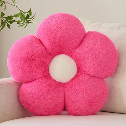 Zlgkjk Flower Pillow, Decorative Throw Pillows with Soft Plush for Couch Bed, Cute Daisy Pillow Cushion Home Decor Floral Throw Pillow (Hot Pink, 19.6 Inches)