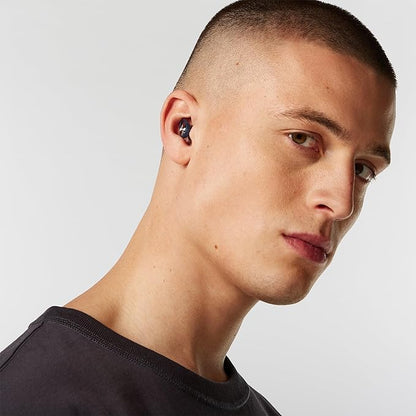 Hears Plus Ear Plugs for Noise Reduction - Patented Reusable Concert Earplugs, 25dB SNR Sound Reduction, Hypoallergenic for Musicians, Motorcycle and Sleeping with 4 tip Sizes - Nebula Navy