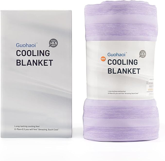 Guohaoi Cooling Blanket (90"x90"Queen Size) for Hot Sleepers and Night Sweats,100% Oeko-Tex Certified,Arc-Chill Q-Max >0.5 Cool Fiber,Ultra Cold Breathable,Comfortable,All-Season.