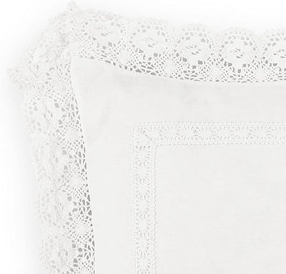 Laura Ashley Home - Throw Pillow with Envelope Closure, Elegant Home Decor for Bed or Sofa (Annabella White, 18" x 18")