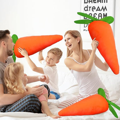 3 Pcs Easter Carrot Throw Pillow Shaped Cushion Decorative Pillows Carrot Shaped Pillow Filling Easter Toys Stuffed Decor for Home Bedroom Couch Decorations Festive Gift