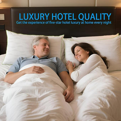 Bed Pillows Queen Size Set of 2,for Sleeping, Adjustable Queen Pillows 2 Pack with Zipper, Cooling Hotel Quality with Premium Soft Down Alternative Fill