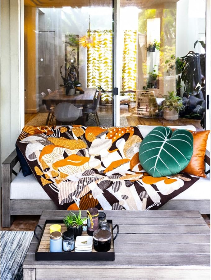 Green Philosophy Co. - Philodendron Gloriosum Leaf Pillow- Forest Green