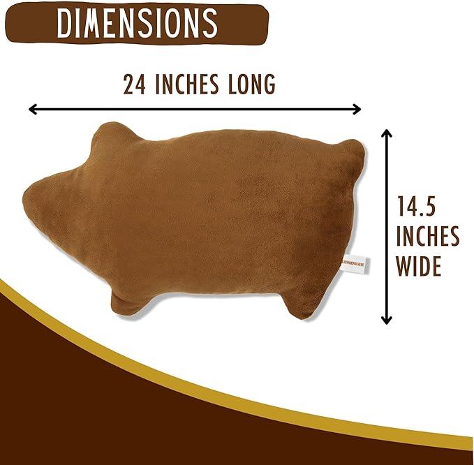 Marranitos Pillow - Mexican Bread Pillow - Pan Dulce Puerquito Almohada for Travel Cuddle Couch - Decorative Pillows for Home Office - Mexican Decor Gifts for Men Women (24 x 14.5 Inches)