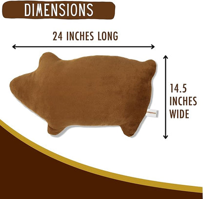 Marranitos Pillow - Mexican Bread Pillow - Pan Dulce Puerquito Almohada for Travel Cuddle Couch - Decorative Pillows for Home Office - Mexican Decor Gifts for Men Women (24 x 14.5 Inches)
