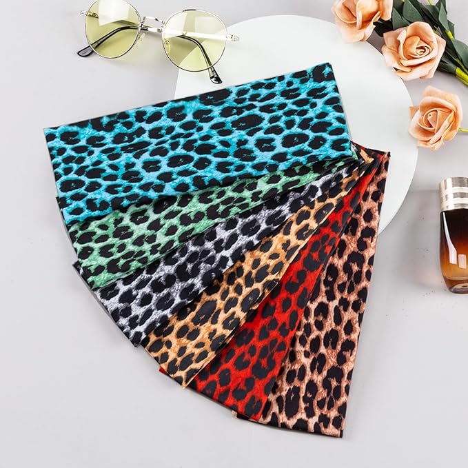 Cheetah Headbands for Women Trendy Leopard Wide Head Bands for Women's Hair Non Slip Wraps Elastic Stretchy Bandanas Workout Fashion Hair Accessories Birthday Gifts for Valentines 6PCS