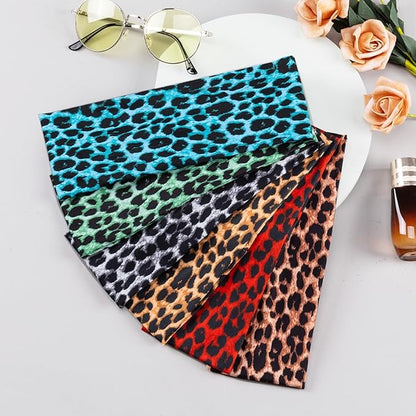 Cheetah Headbands for Women Trendy Leopard Wide Head Bands for Women's Hair Non Slip Wraps Elastic Stretchy Bandanas Workout Fashion Hair Accessories Birthday Gifts for Valentines 6PCS