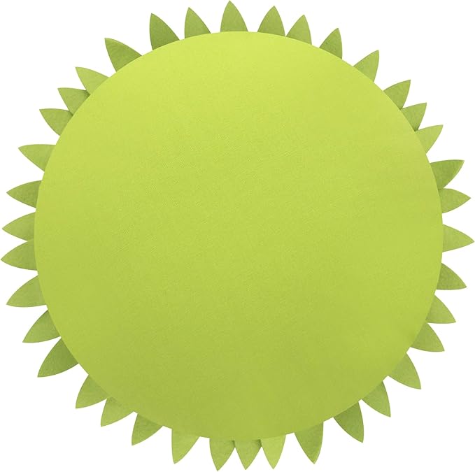 Flower Decorative Pillow - 3D Daisy Flower Pillow, Sunflower Throw Pillow -14.5 x 13 inch Round Decor Pillow - Flower Home Decorations - Couch & Bed, Accent Pillow (Case + Insert, Solid Lime)