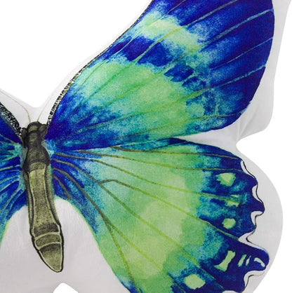 JWH 3D Butterfly Throw Pillow Decorative Cute Animal Accent Pillow Pet Plush Cushion Print Pillowcase for Bed Couch Chair Gift 13x15 Inch Colorful Green