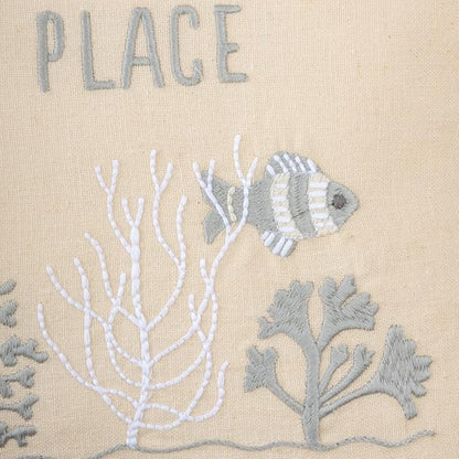 Primitives by Kathy Pillow-The Beach is My Happy Place, Light Gray, Dark Gray, Cream, White