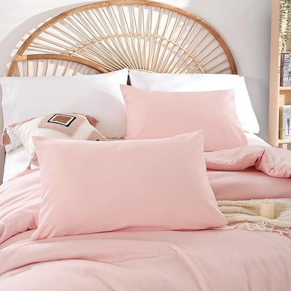 weigelia Blush Pink Comforter Set Twin Boho Pink Twin Comforter with 1 Pillowcases - Soft Lightweight Cozy Bedding Set for All Season - Beige Comforter Twin Size for Women Teens Kids