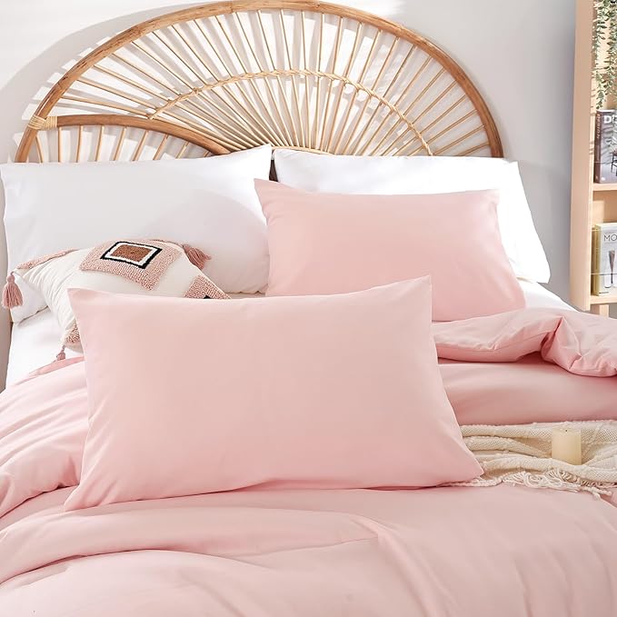 weigelia Pink Comforter Sets King Size Comforter Set 3 Piece Soft Microfiber Comforters Set for Women and Girls Blush Lightweight Alternative Comforter for All Season (1 Comforter, 2 Pillowcases)