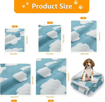 Waterproof Pet Blanket,Dog Bed Covers Couch Sofa Stylish Jacquard Pets Throw Blankets for Puppy Cats Washable Reversible Furniture Protection Covers (Blue Cloud,XL)