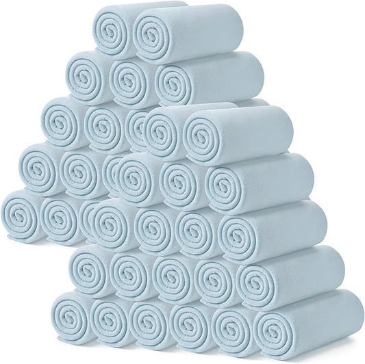 Kinlop Fleece Blanket Bulk 60 x 50 Inch Soft Lightweight Fleece Cozy Blanket Warm Throw Plush Pet Throw for Bed Couch Sofa Home Office Wedding Gifts Travel Camping(Mist Blue)