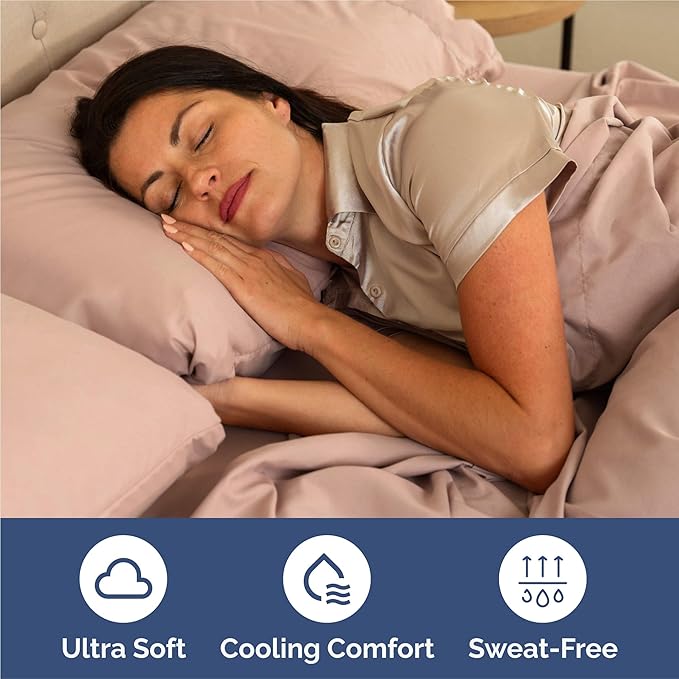 Twin 4 Piece Sheet Set - Comfy Breathable & Cooling - Ultra Soft Hotel Luxury Bedding Set with 8-16 Inch Deep Pockets - 1 Flat & 1 Fitted Sheet & 2 Pillowcases - Cozy, Wrinkle Free & Easy Care - Mauve