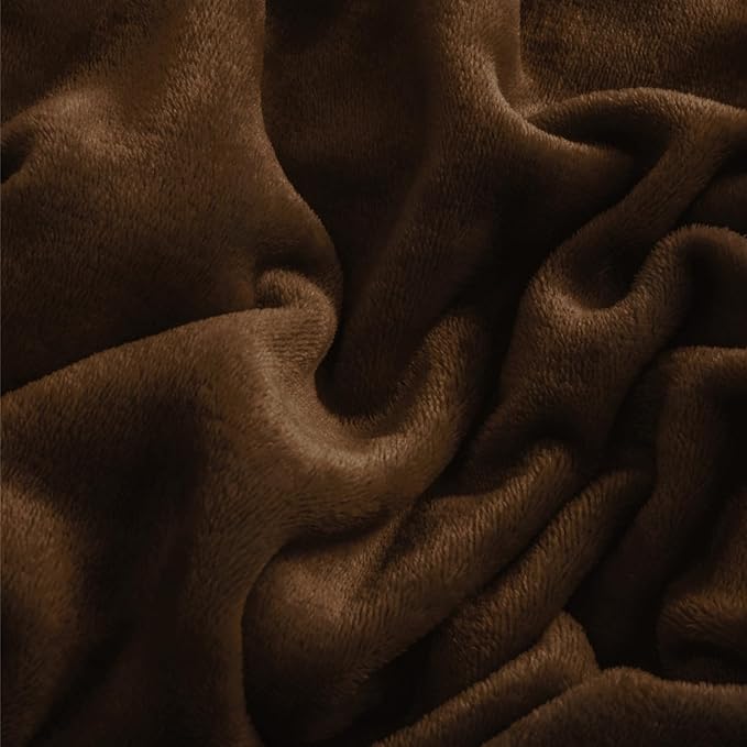 BEDELITE Flannel Sheets Twin Size Brown - Super Soft Fleece Sheets Set Fluffy Extra Plush, 3 Piece(Include Fitted Sheet, Flat Sheet, 1 Pillowcase)