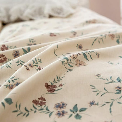 Floral Comforter Full Set 3 Pieces Soft Cute Vintage Floral Bedding Comforter Lightweight Garden Style Floral Botanical Comforter Set for All Seasons 1 Comforter and 2 Pillowcases