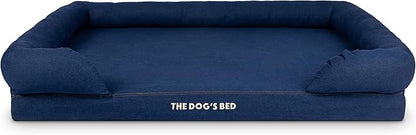 The Dog’s Bed Orthopedic Memory Foam Dog Bed with Bolsters, Oxford Fabric, Blue Denim, XXL