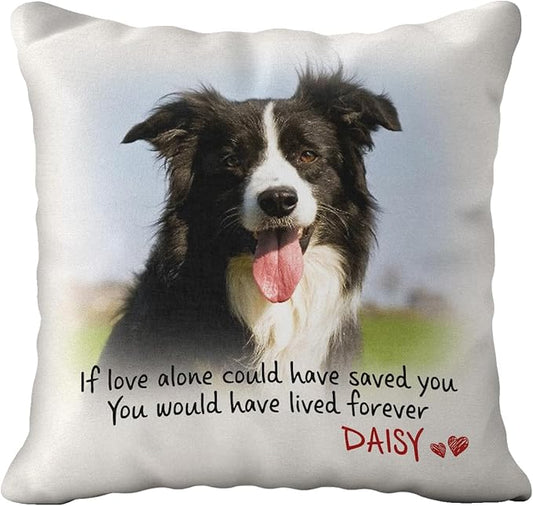 Pawfect House Personalized Pet Memorial Pillow (Insert Included), Cat Loss Sympathy Gift, Custom Photo in Loving Memory Pillow, Pet Loss Bereavement Gifts, Dog Memorial Gifts for Loss of Dog
