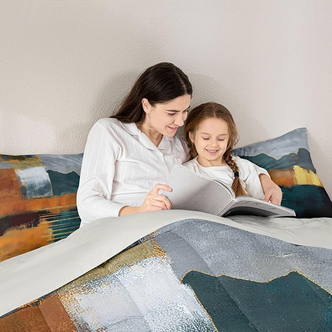 Erosebridal Grunge Tie Dye Comforter Set Abstract Bedding Set Full, Ombre Gradient Bedding Comforter Sets Vintage Aesthetic Duvet Set, Multicolor Quilted Comforter Microfiber 3pcs (2 Pillow Cases)