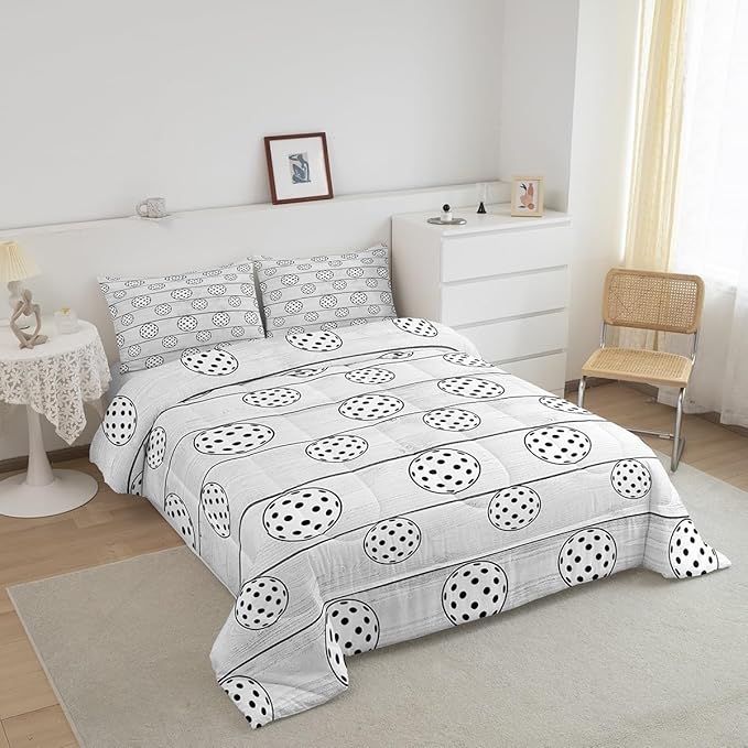 Manfei Golf Ball Comforter Set King Size, Sports Gaming Theme Bedding Set for Kids Boys Girls Room Decor, Grey Wooden Plsnk Down Comforter, Lightweight Duvet Insert,2 Pillowcases