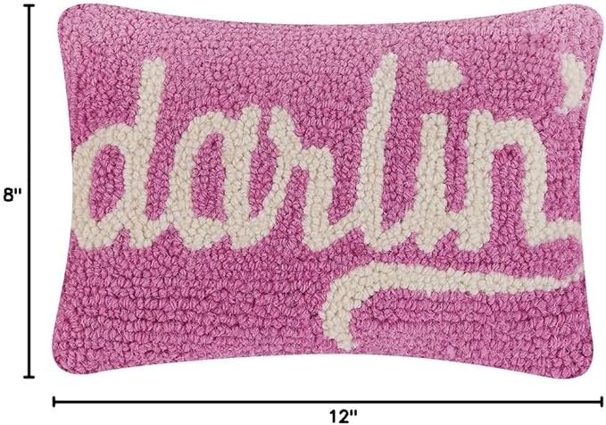 Peking Handicraft Darlin Hook Pillow, 12-inch Length, Wool and Poly Velvet, for Home, Office, Living Room Décor