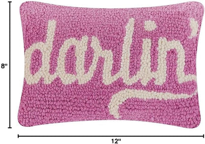 Peking Handicraft Darlin Hook Pillow, 12-inch Length, Wool and Poly Velvet, for Home, Office, Living Room Décor