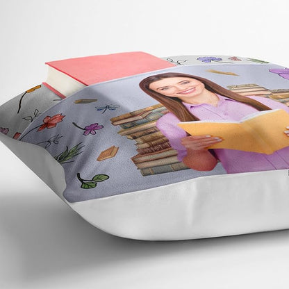 Personalized Pocket Pillow - Book Lover Gift, Reading Nook Accessory, Cozy Home Décor Idea - Custom Photo This is My Reading Pillow