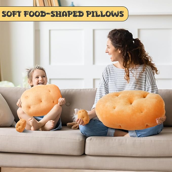 Marble Empire Potato Pillow Stuffed 3D Simulation Potato Throw Pillow Decorative Vegetable Plush Toy Soft Food Plushie(9.45inch)